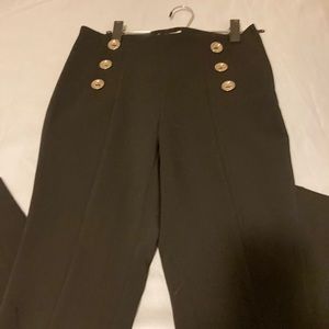 Sailor style black slim fit ponte pants stretch narrow for